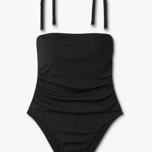 Shade & Shore Bandeau Black Strapless bandeau Swimsuit NWT - Picture 3 of 7